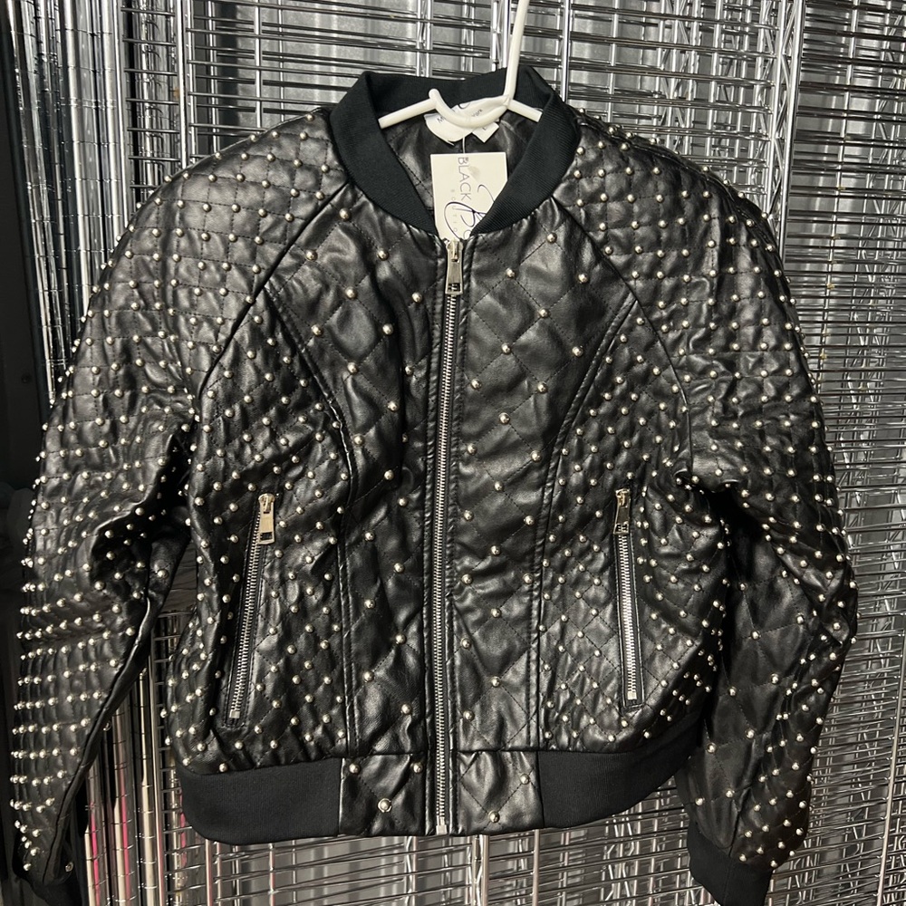 Studded Black Leather Jacket
